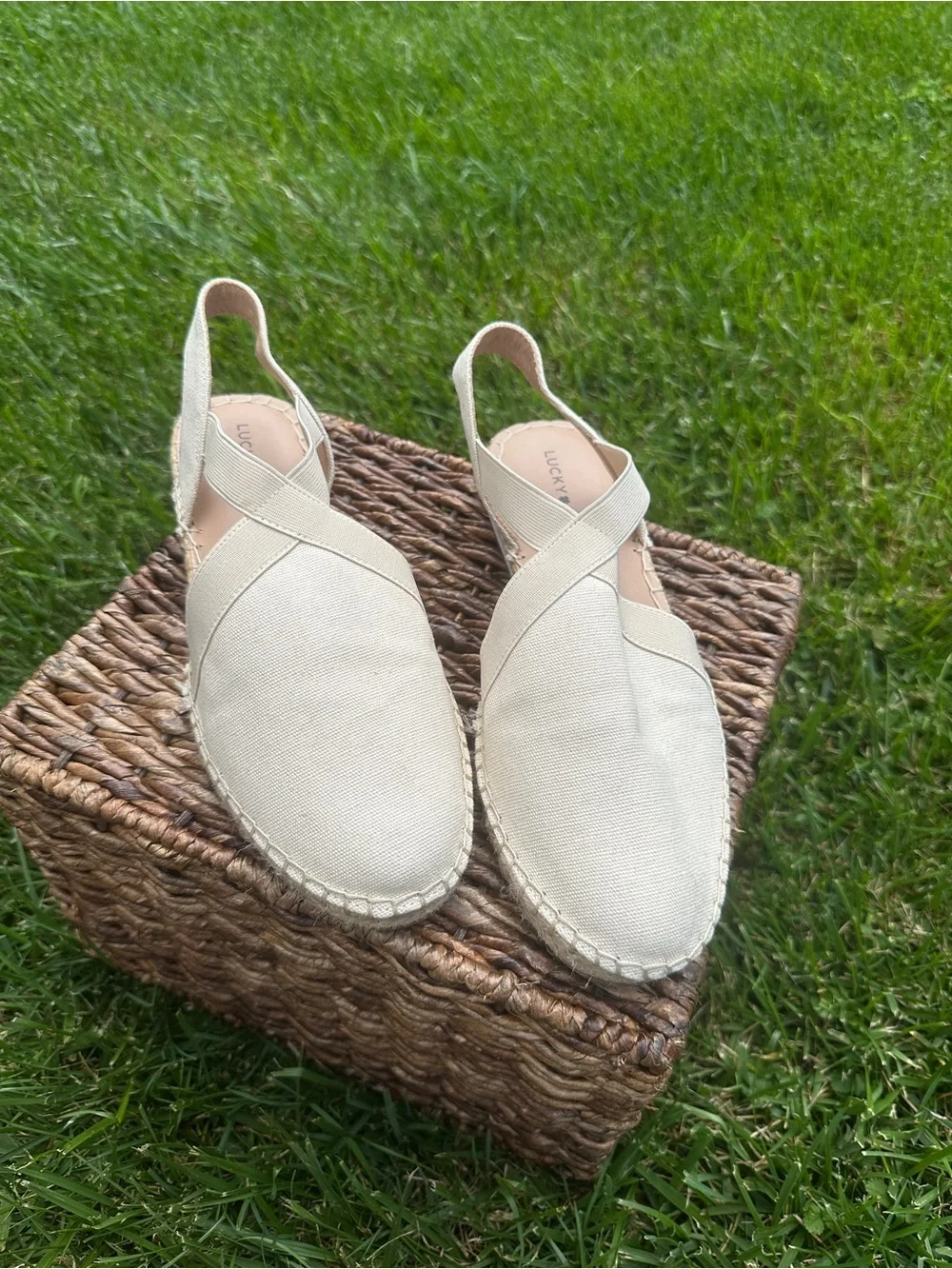 Lucky Brand Natural Canvas Slingback Espadrilles-Rifka